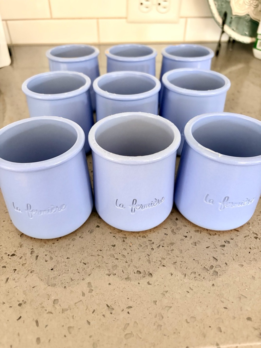 La Fermiere Lavender Ceramic Yogurt Pots - Set of 9